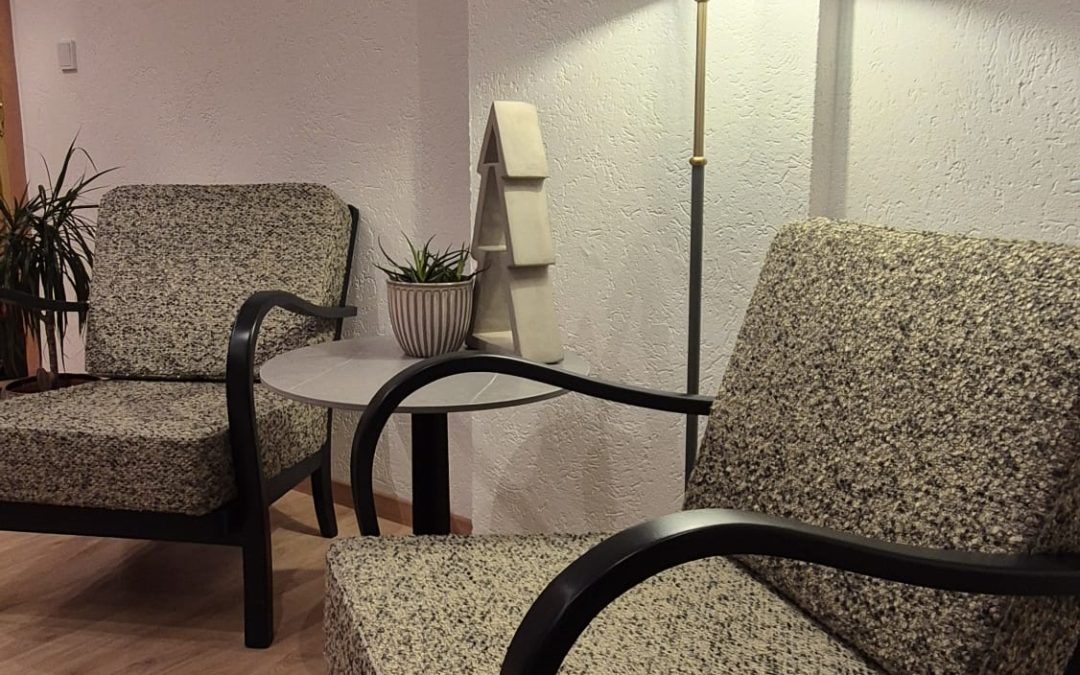 Eleganter Sessel – Neu aufgearbeitet mit Teddy-Stoff